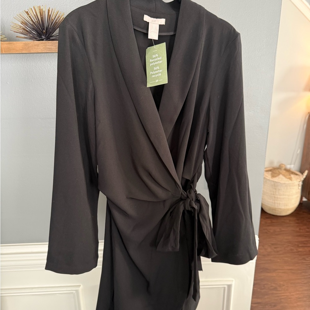 H&M Classic Black Wrap Robe